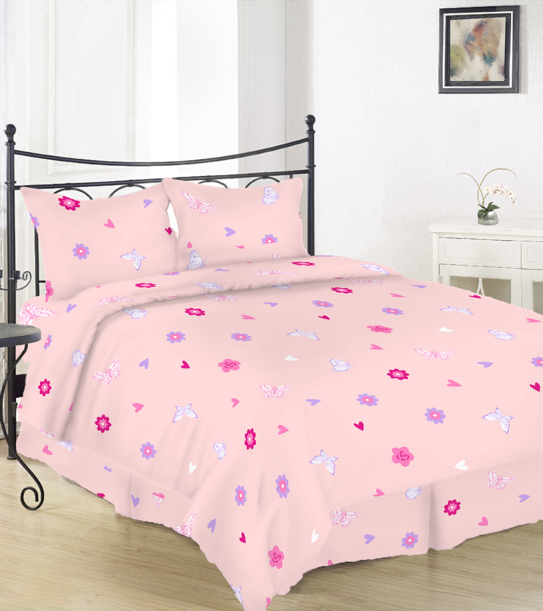 

Комплект постельного белья Novita Ranforce 150х215 см (40-0986 Pink 1.5)