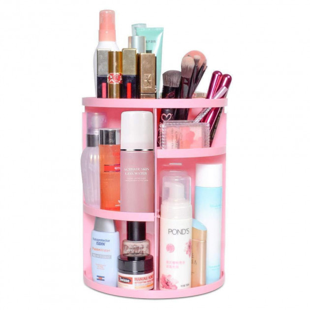 

Органайзер для косметики 360° Rotation Cosmetic Organizer Pink MAX Розовый