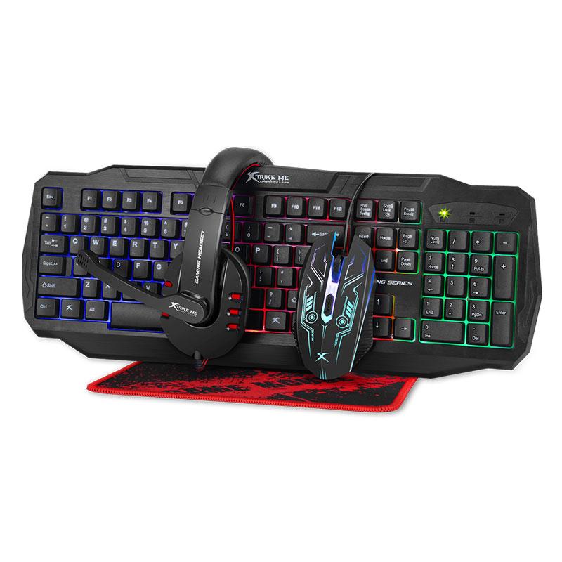 

Игровой комплект XTRIKE ME CM-406 4 in 1 (клавиатура, мышь, наушники, коврик) геймерский комплект (CM-406)