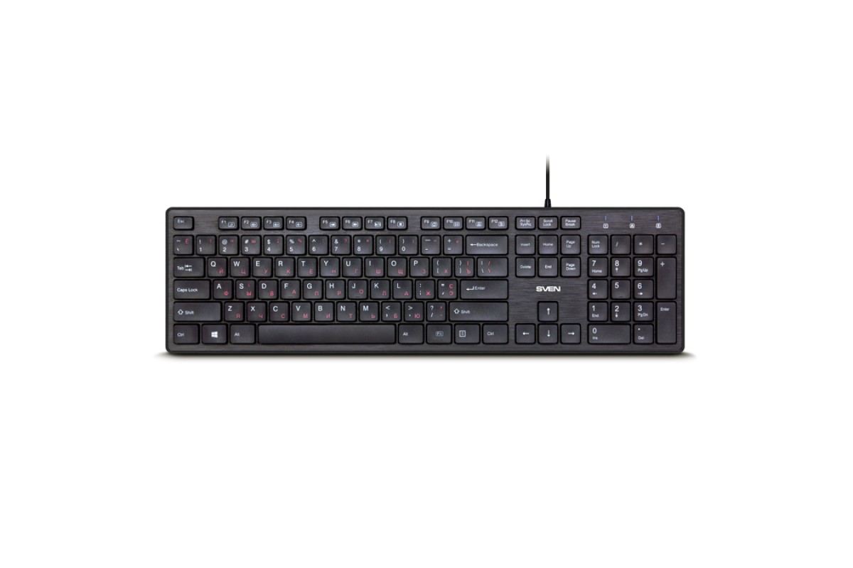 

Клавиатура проводная SVEN KB-E5800 Slim дизайн чёрная