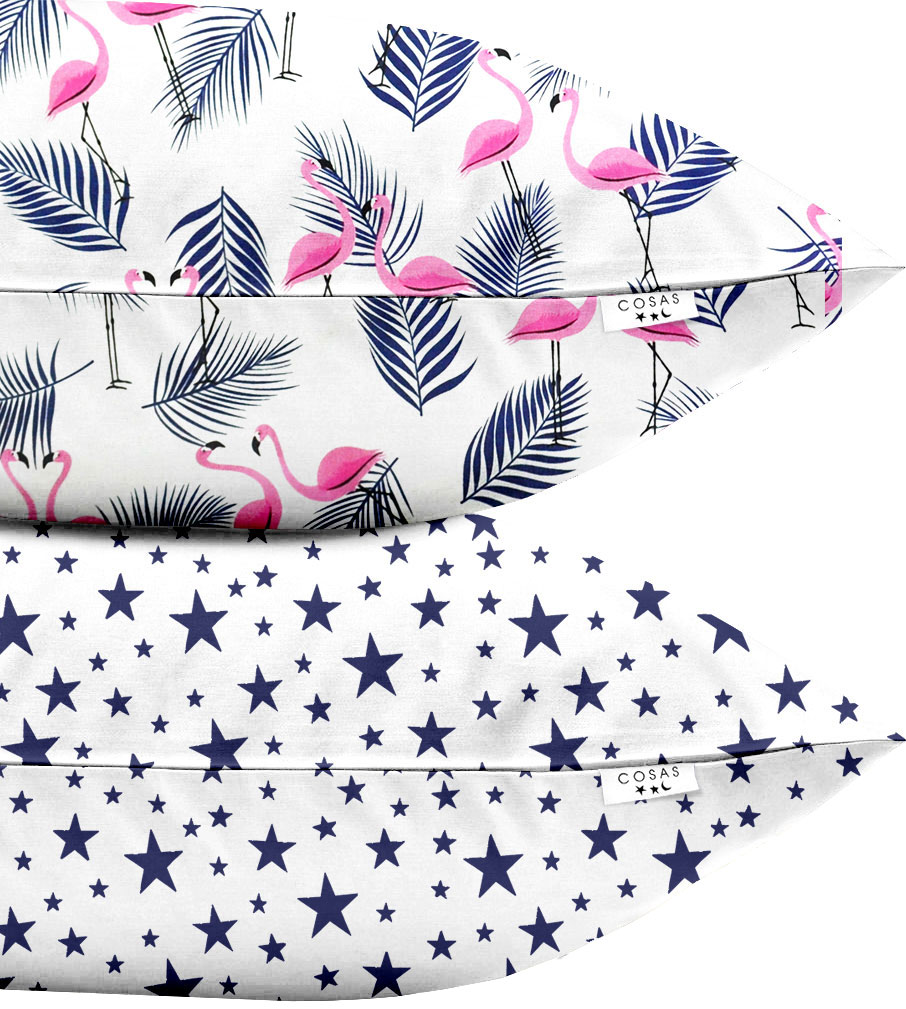 

Набор наволочек Cosas Set Pillow Flamingo Palm Star W Blue 50х70 2 шт