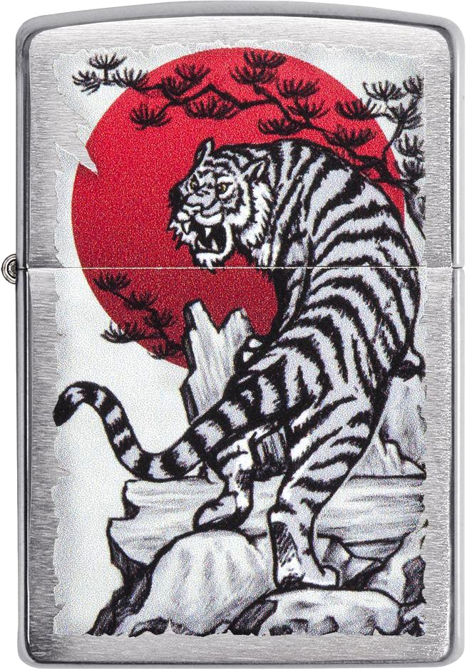 

Зажигалка Zippo 200 Asian Tiger Design Серебристая (Zippo 29889)
