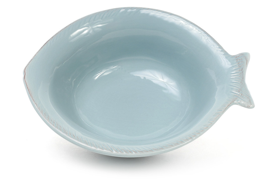 

Пиала керамическая в форме рыбы, цвет - бирюза, набор 4 шт