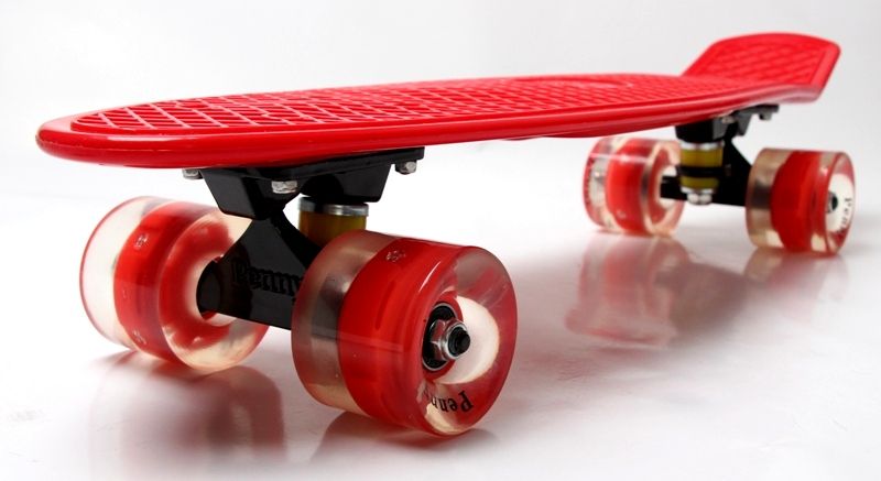 

Пенниборд Penny Board светящиеся колеса Красный