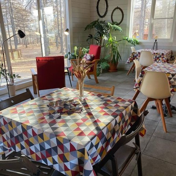 

Тефлоновая Скатерть Tablecloth Треугольник Бордо 110*150 см