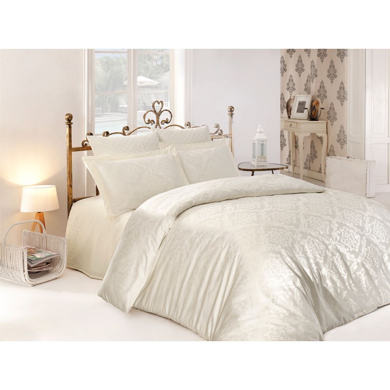 

Комплект постельного белья Ottoman Cream SoundSleep сатин-жаккард Кремовый евро