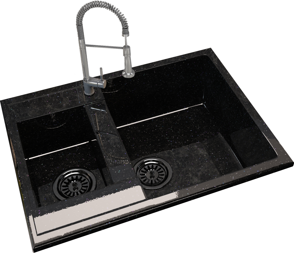 

Кухонная мойка из камня MOKO Venezia Nero allettante Черный глянец