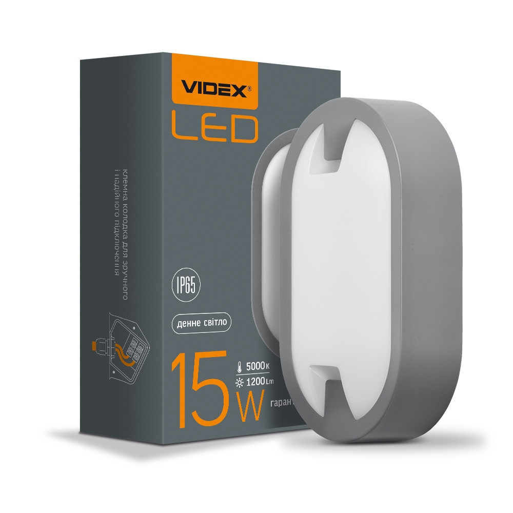 

LED светильник IP65 овальный VIDEX 15W 5000K