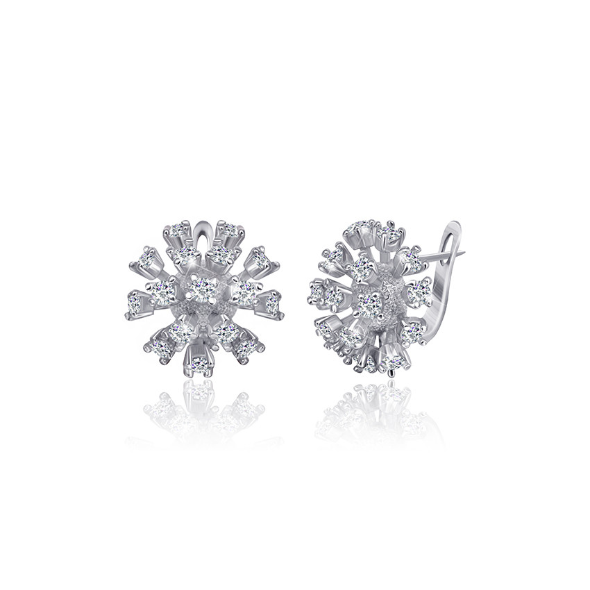 

Серебряные серьги Silvex925 с фианитом СК2Ф/010, с английской застежкой
