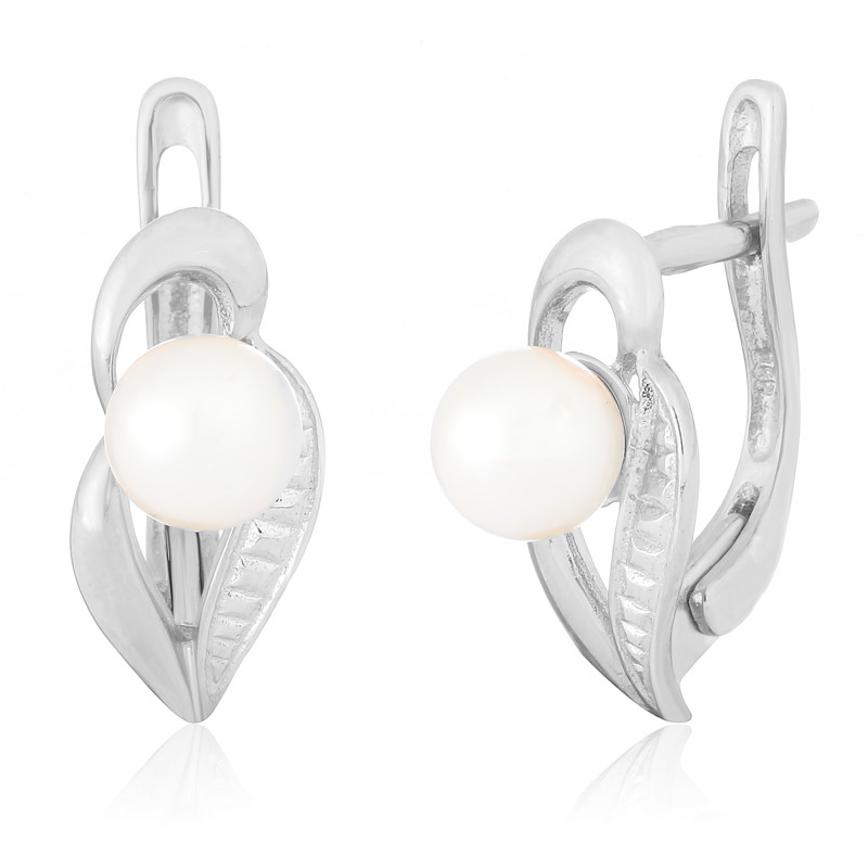 

Серебряные серьги Silvex925 с жемчугом СК2Ж/029, с английской застежкой