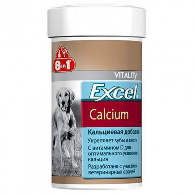 

Пищевая добавка 8in1 Excel Calcium кальций и витамин D для собак 155 таблеток