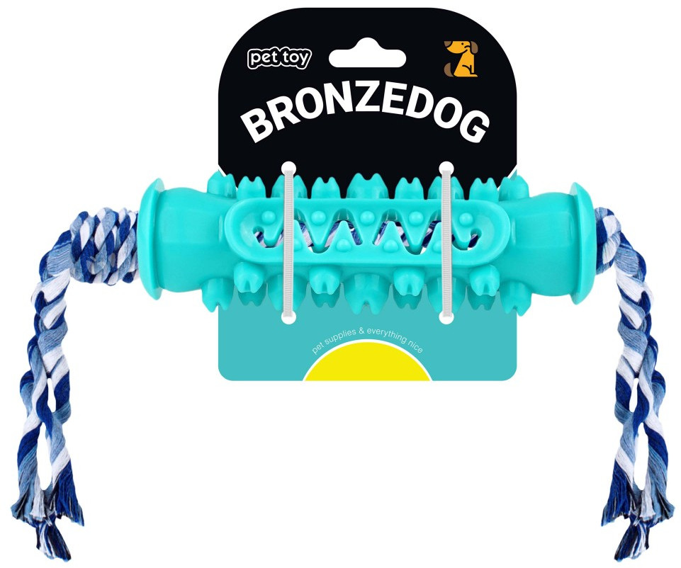 

Игрушка для собак Bronzedog PetFun Dental Кость с канатом 14,5 см (0107/Т)