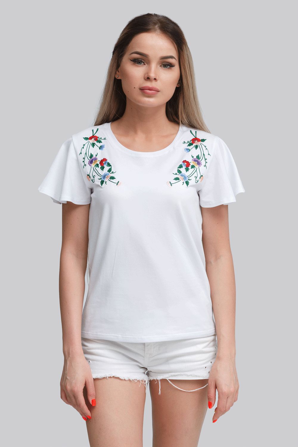 

Жіноча футболка White 5  UKR-6208 UkrGlamour, Жіноча футболка White 5 XL UKR-6208 UkrGlamour