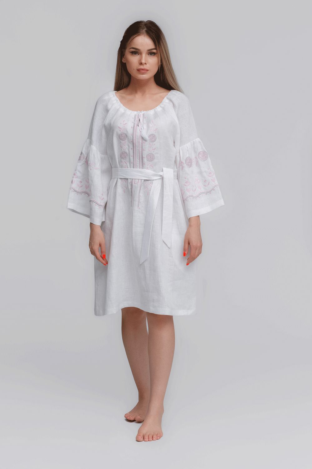 

Жіноча вишита сукня реглан з оберегами White  UKR-4179 UkrGlamour, Жіноча вишита сукня реглан з оберегами White 44 UKR-4179 UkrGlamour