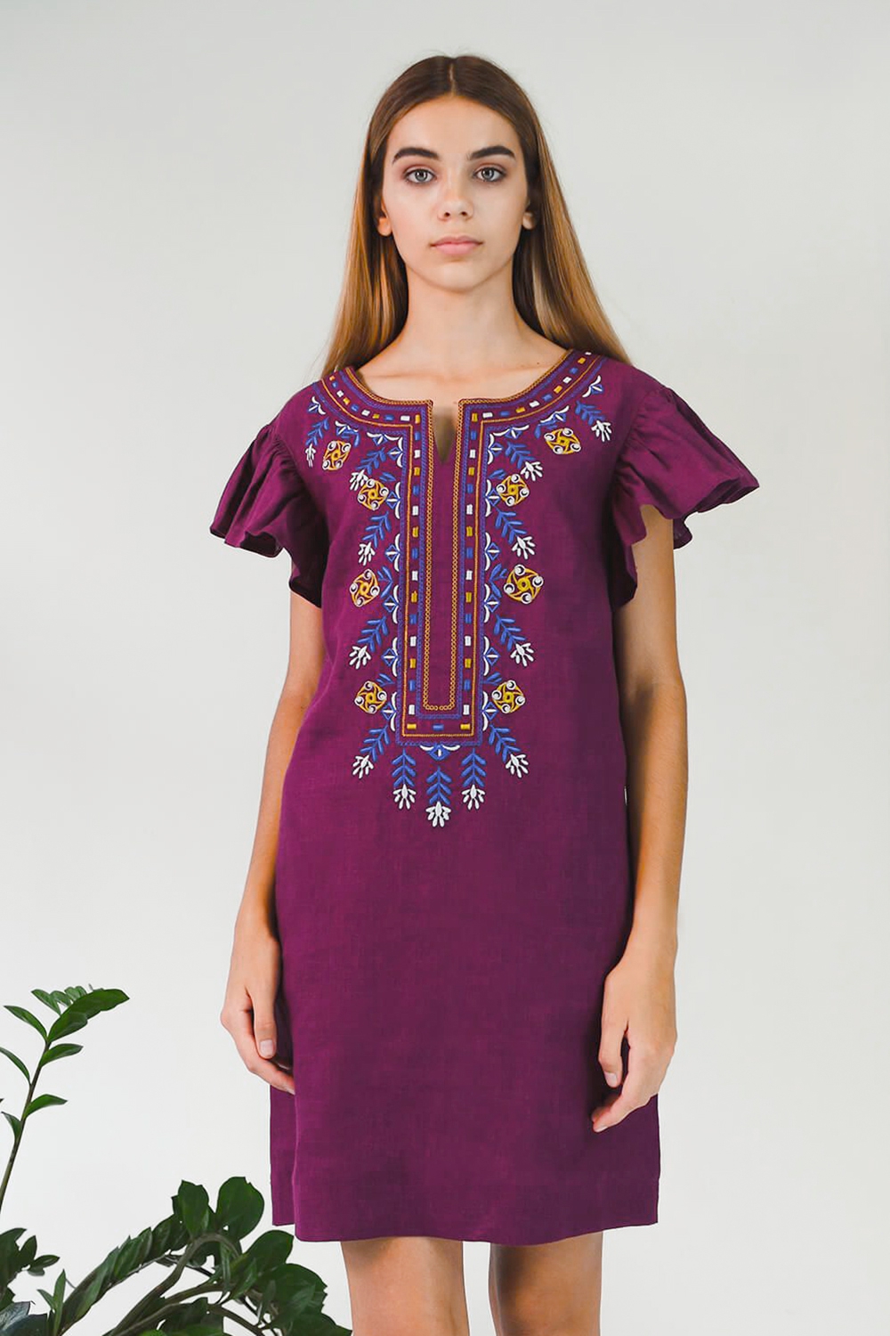 

Жіноча вишита сукня Plum  UKR-4186 UkrGlamour, Жіноча вишита сукня Plum 42 UKR-4186 UkrGlamour