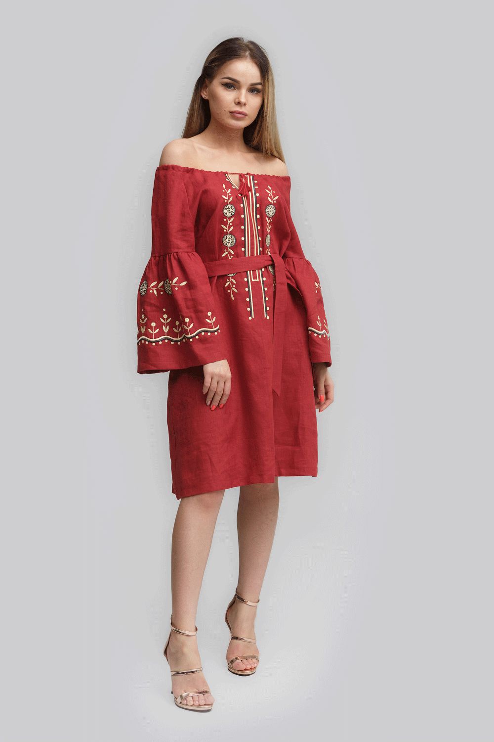 

Жіноча вишита сукня реглан з оберегами Burgundy  UKR-4180 UkrGlamour, Жіноча вишита сукня реглан з оберегами Burgundy 42 UKR-4180 UkrGlamour