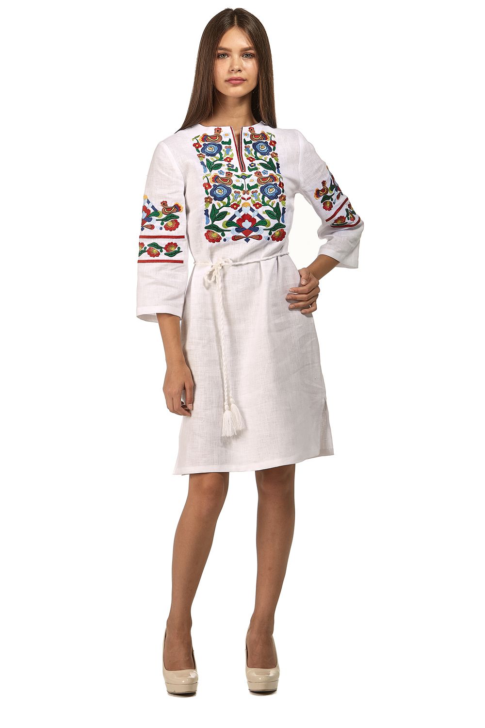 

Біла жіноча сукня з вишивкою 42 UKR-4162 UkrGlamour