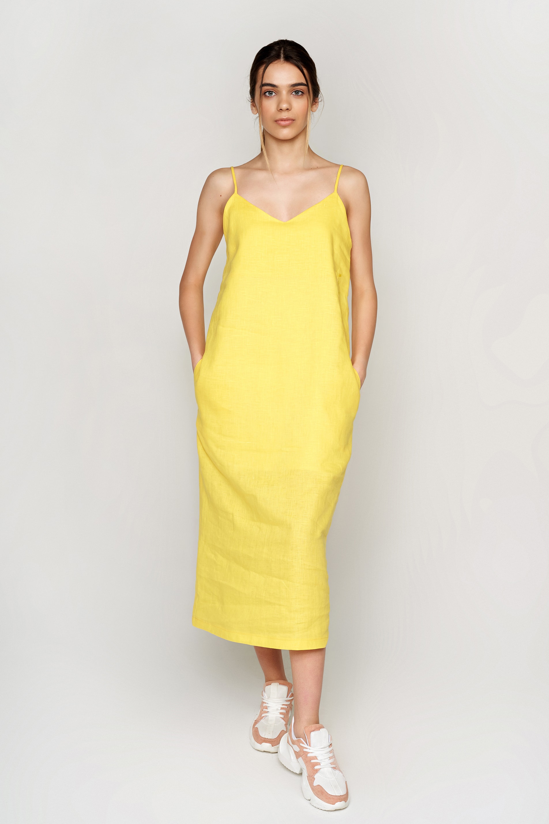 

Жіноча вишита сукня на бретелях Yellow  UKR-4202 UkrGlamour, Жіноча вишита сукня на бретелях Yellow XS UKR-4202 UkrGlamour