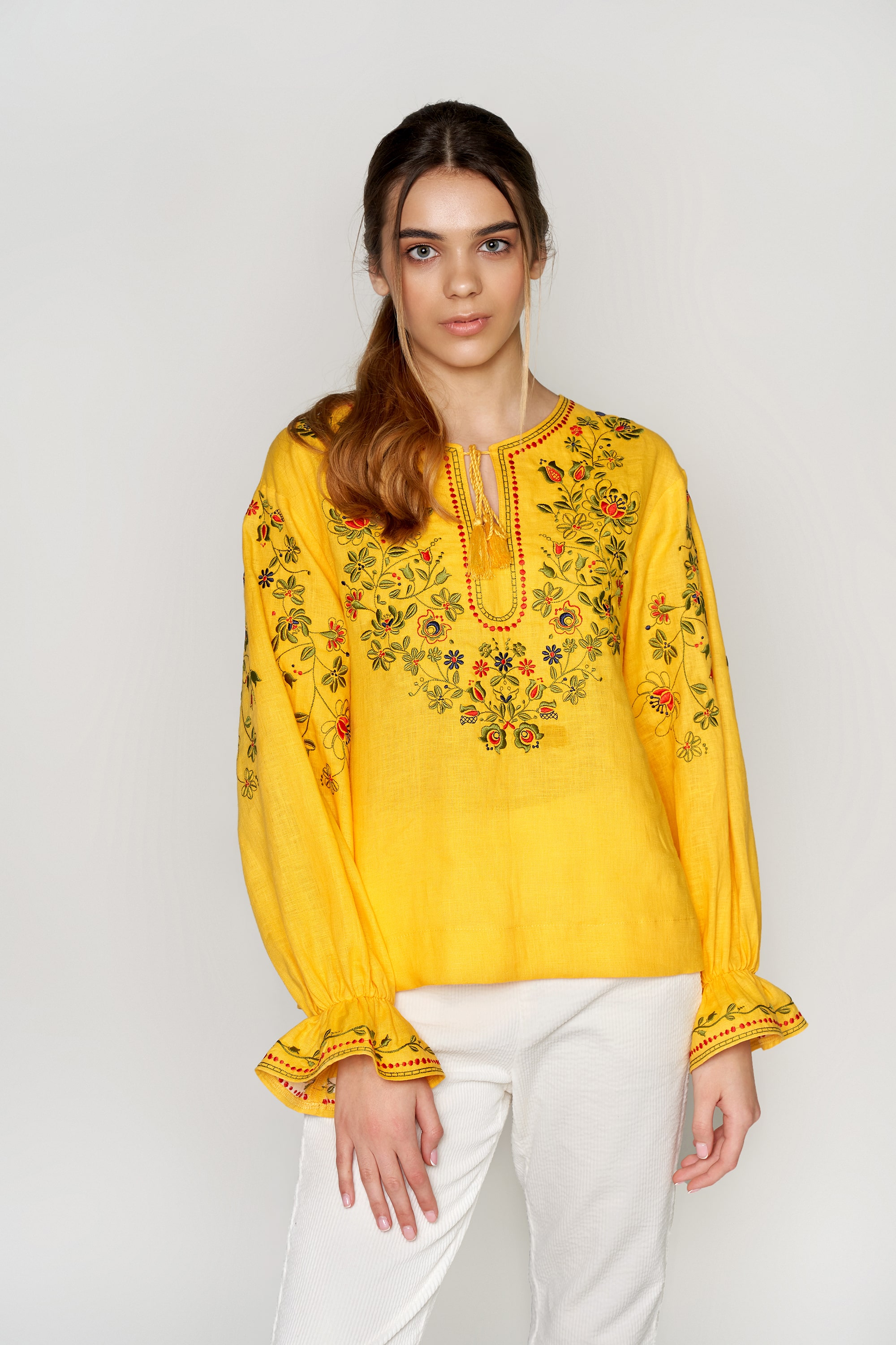 

Жіноча вишита блуза Yellow  UKR-5203 UkrGlamour, Жіноча вишита блуза Yellow XS UKR-5203 UkrGlamour