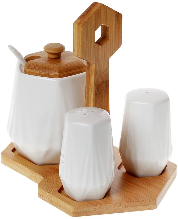 

Набор Home Coutle сахарница и 2 спецовника на подставке Bona DP78885