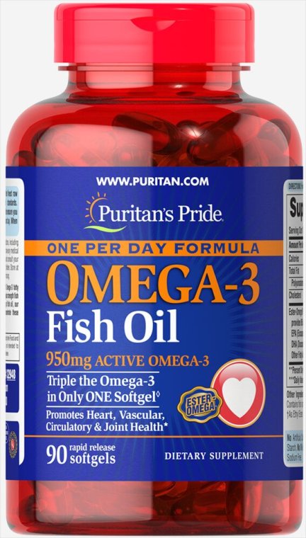 

Витамины Puritan's Pride Triple Strength Omega-3 Fish Oil 1360 mg 90 капсул (4384301474)