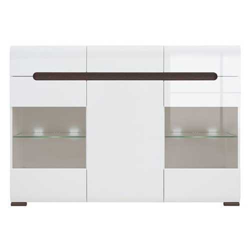 

Тумба с ящиками BRW (Black Red White) Ацтека KOM2W1D3S/10/15 Белый / Белый глянец