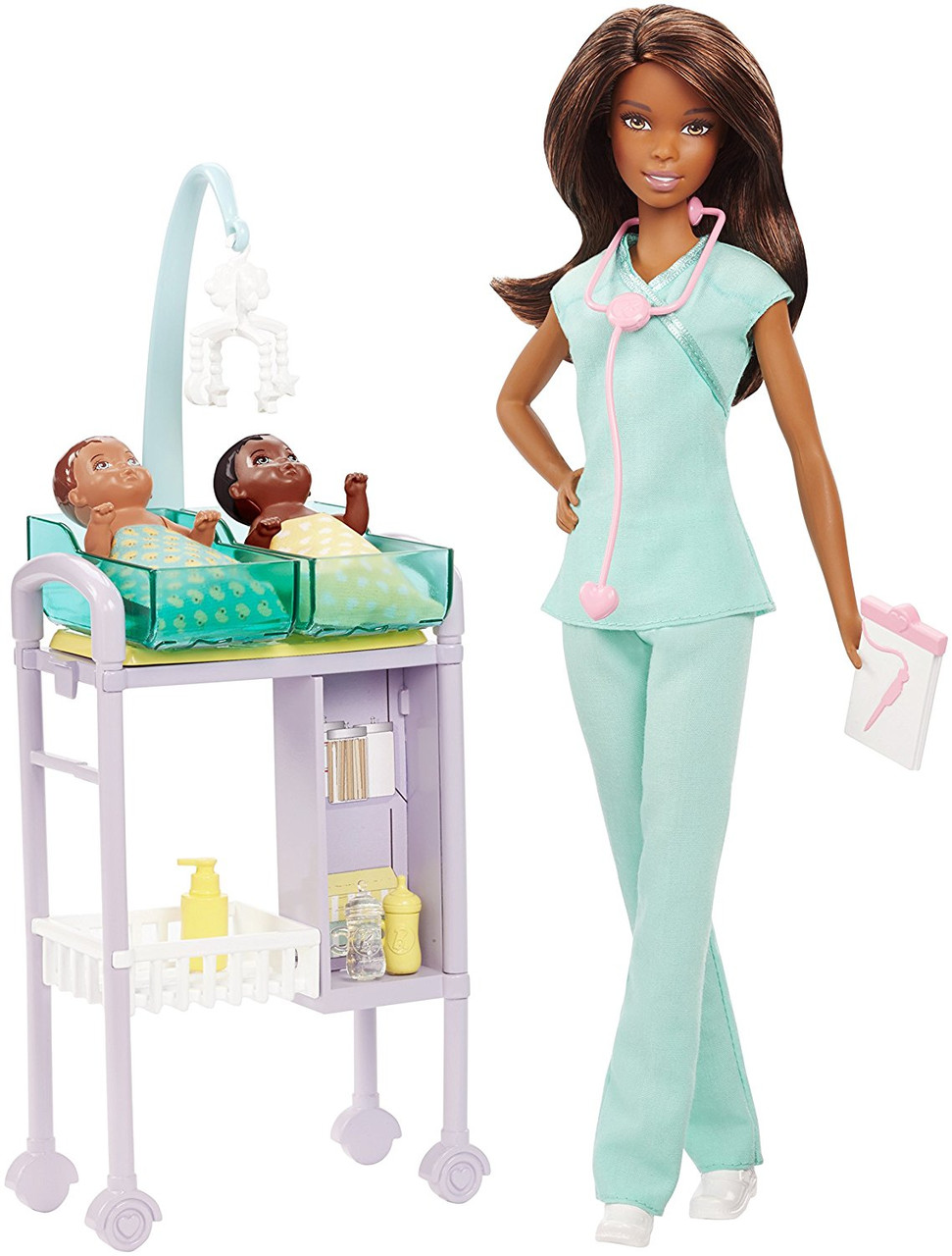 

Набор кукла Барби Афро-американка доктор с двумя малышами Barbie Mattel