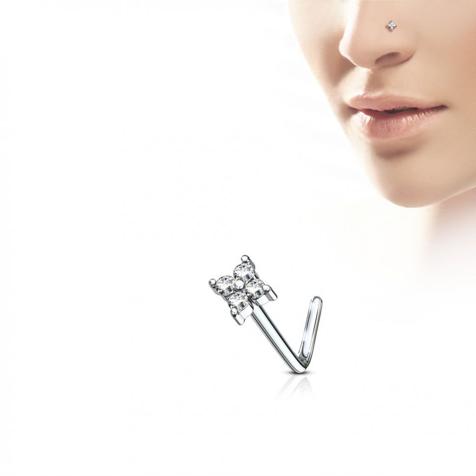 

Серьга для пирсинга носа PiercedFish NOL-586 с фианитами