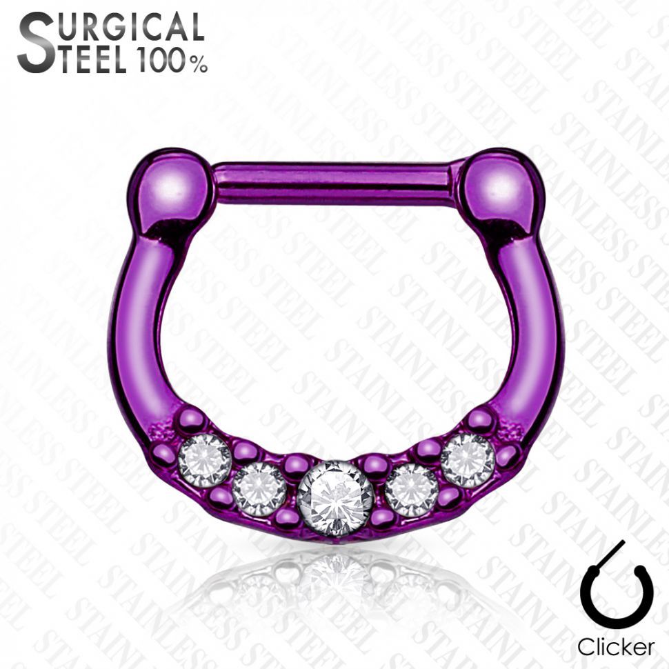 

Пирсинг септума PiercedFish SEPS-35 с фианитами (Цвет: Фиолетовый)