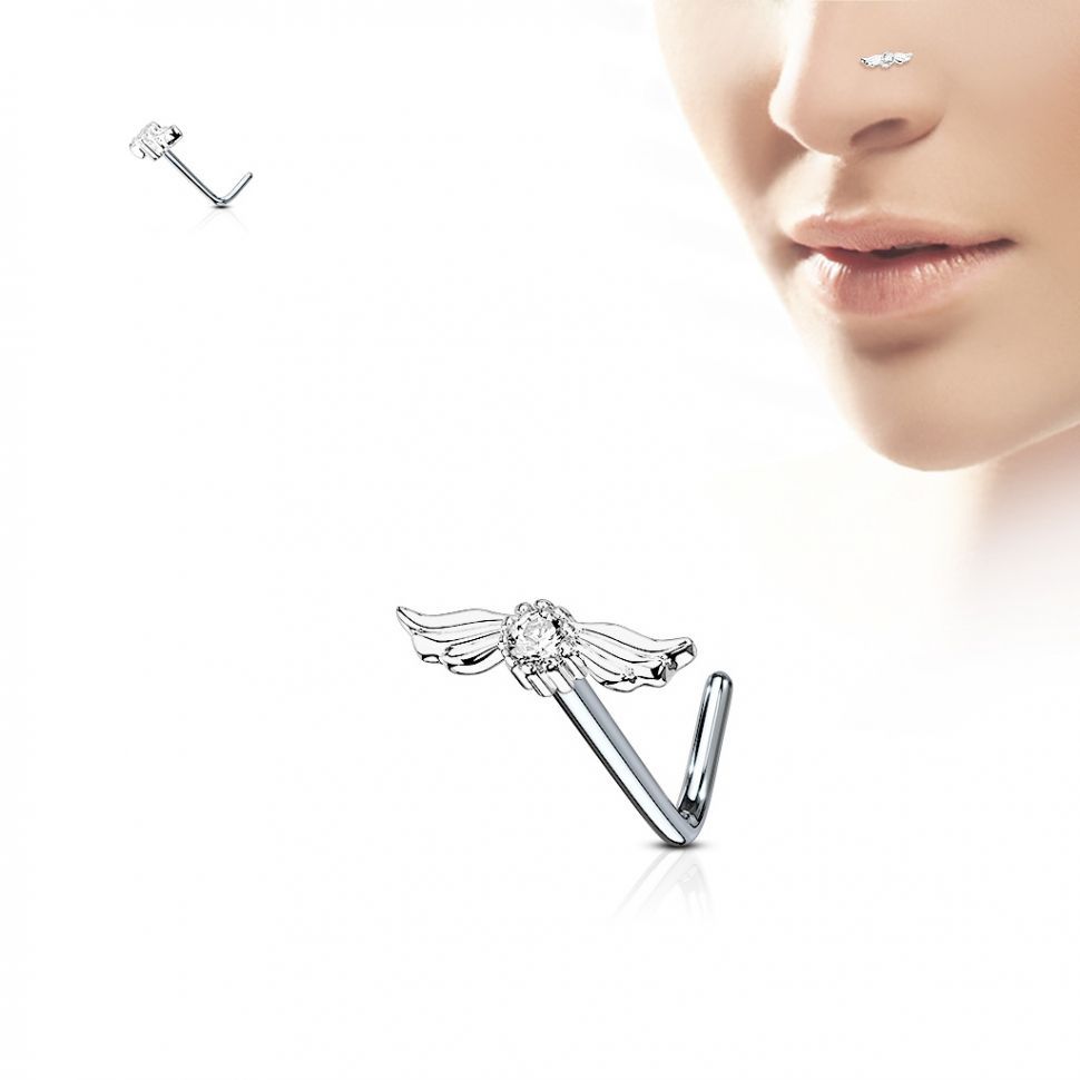

Серьга в нос с боку PiercedFish NOL-610 с фианитами (Цвет: Сталь)