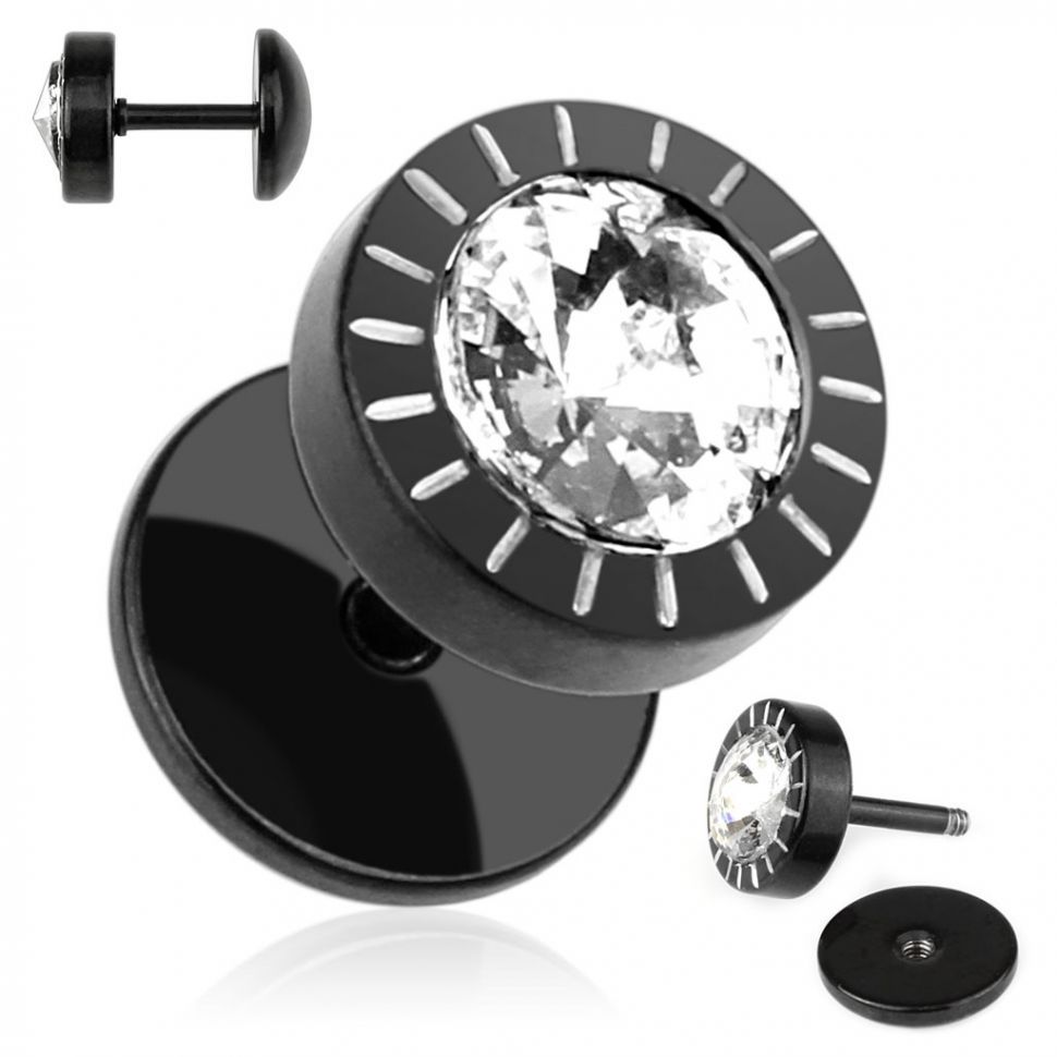 

Серьга PiercedFish PSFX-37 с фианитом (плаг обманка)