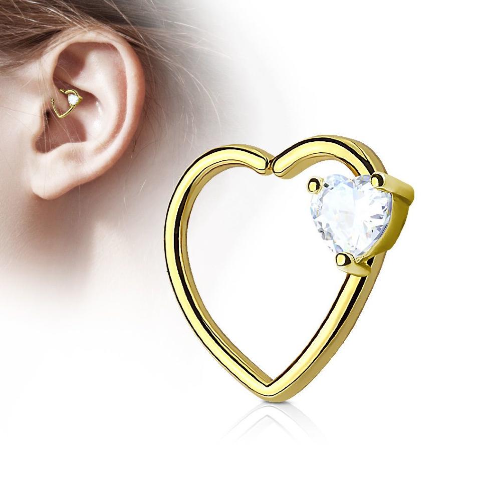 

Серьга "Сердце" для пирсинга хряща левого или правого уха PiercedFish RXH02 из латуни (Левое ухо, цвет: желтое золото)
