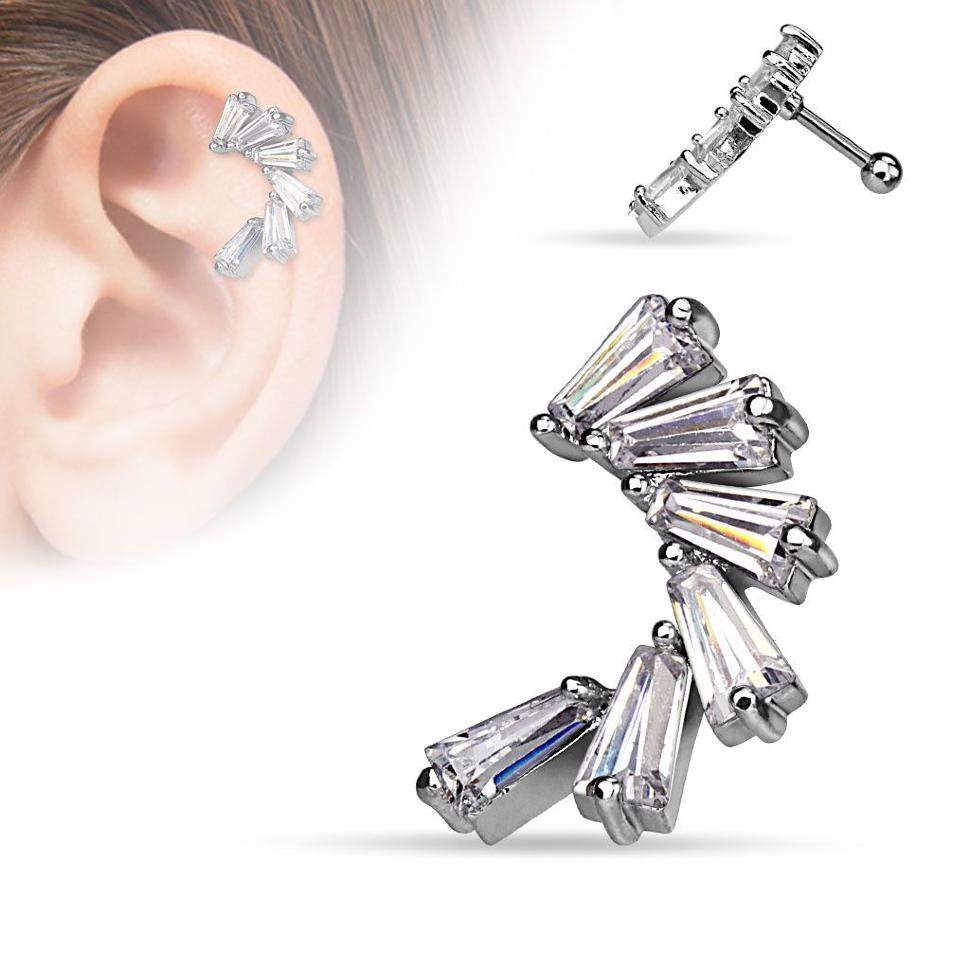 

Украшение для хеликса из стали с фианитами PiercedFish JA15930