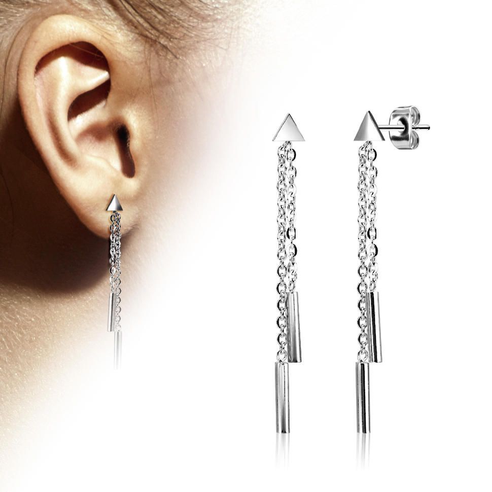 

Висячие серьги с цепочками женские Spikes SE3372 (Металл)