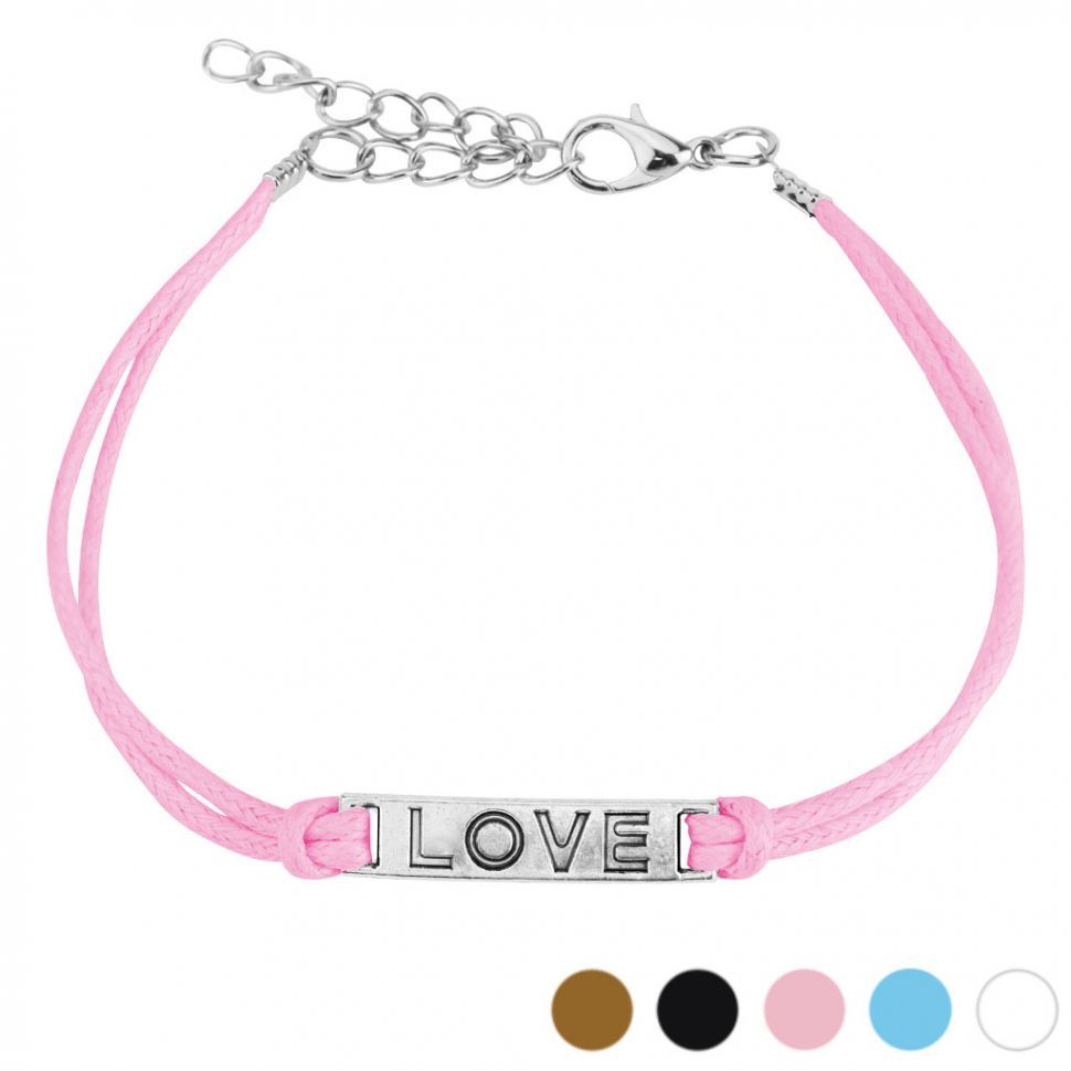 

Браслет Spikes SL0198 со словом LOVE, 5 разных цветов (Розовый)