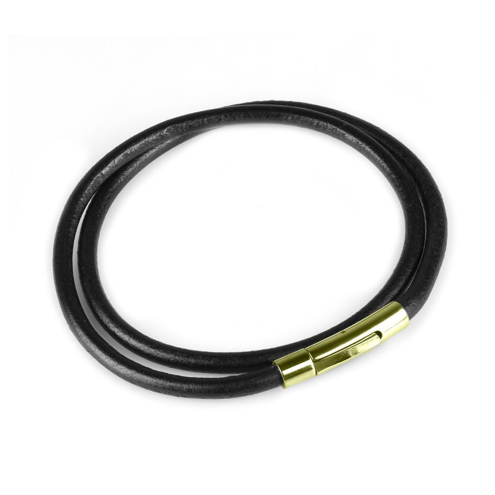 

Кожаный шнурок премиум Everiot LC-5002-GD с застежкой из стали (5 мм, 60 см)