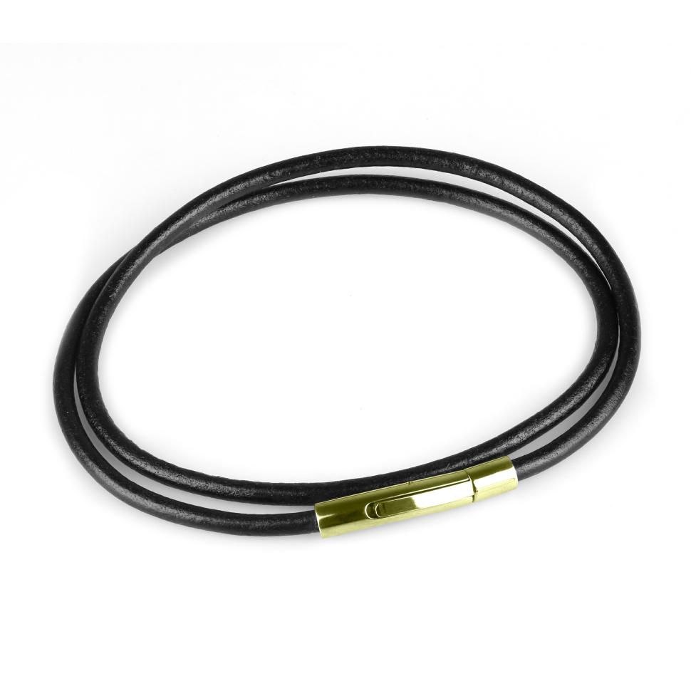 

Кожаный шнурок премиум Everiot Select LC-5002-GD с застежкой из стали (3 мм, 55 см)