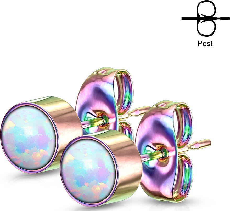 

Серьги-гвоздики Spikes SE0113 с искусственным опалом (Разноцветные, белый опал 4 мм)