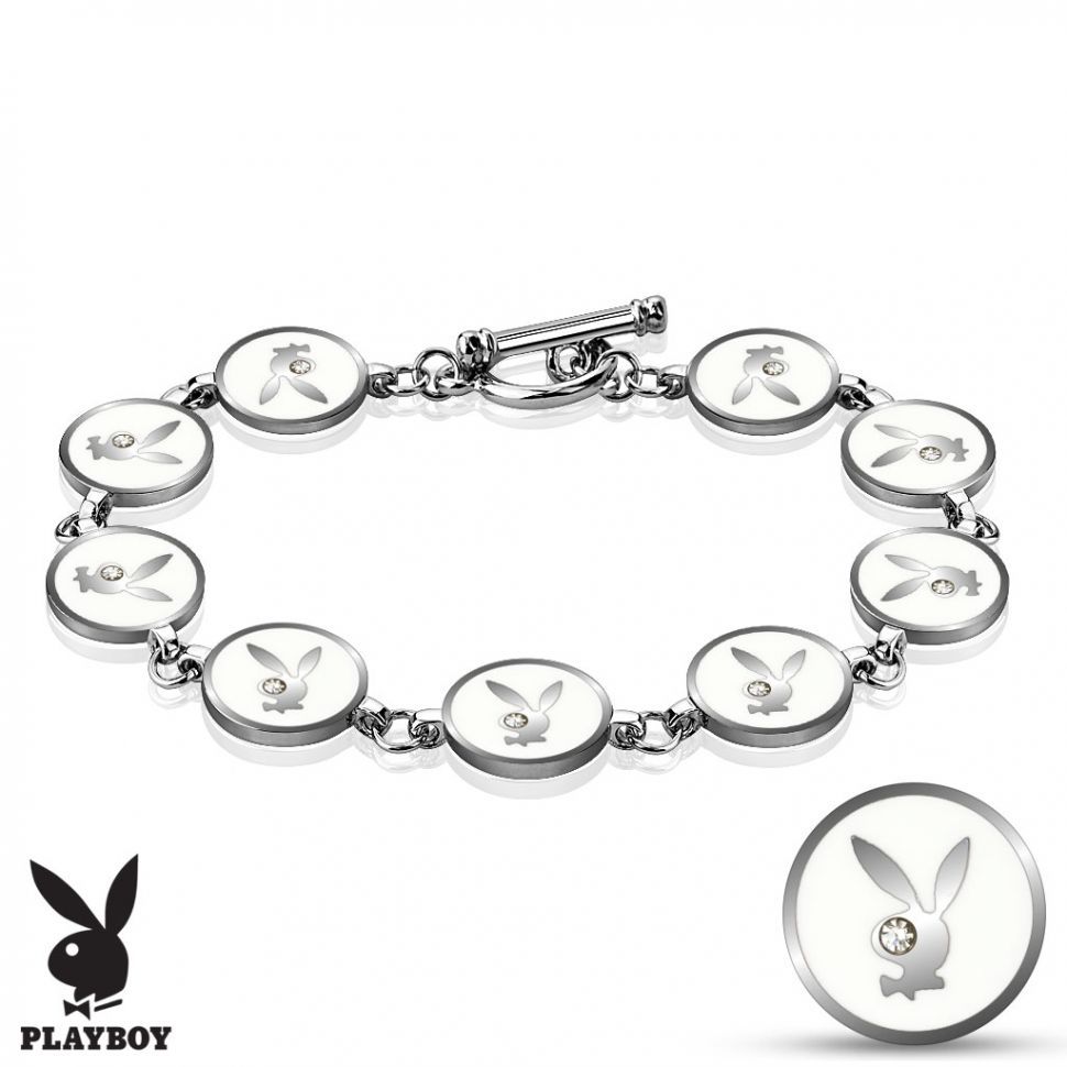 

Браслет Playboy PBSB-011WH из стали с фианитами
