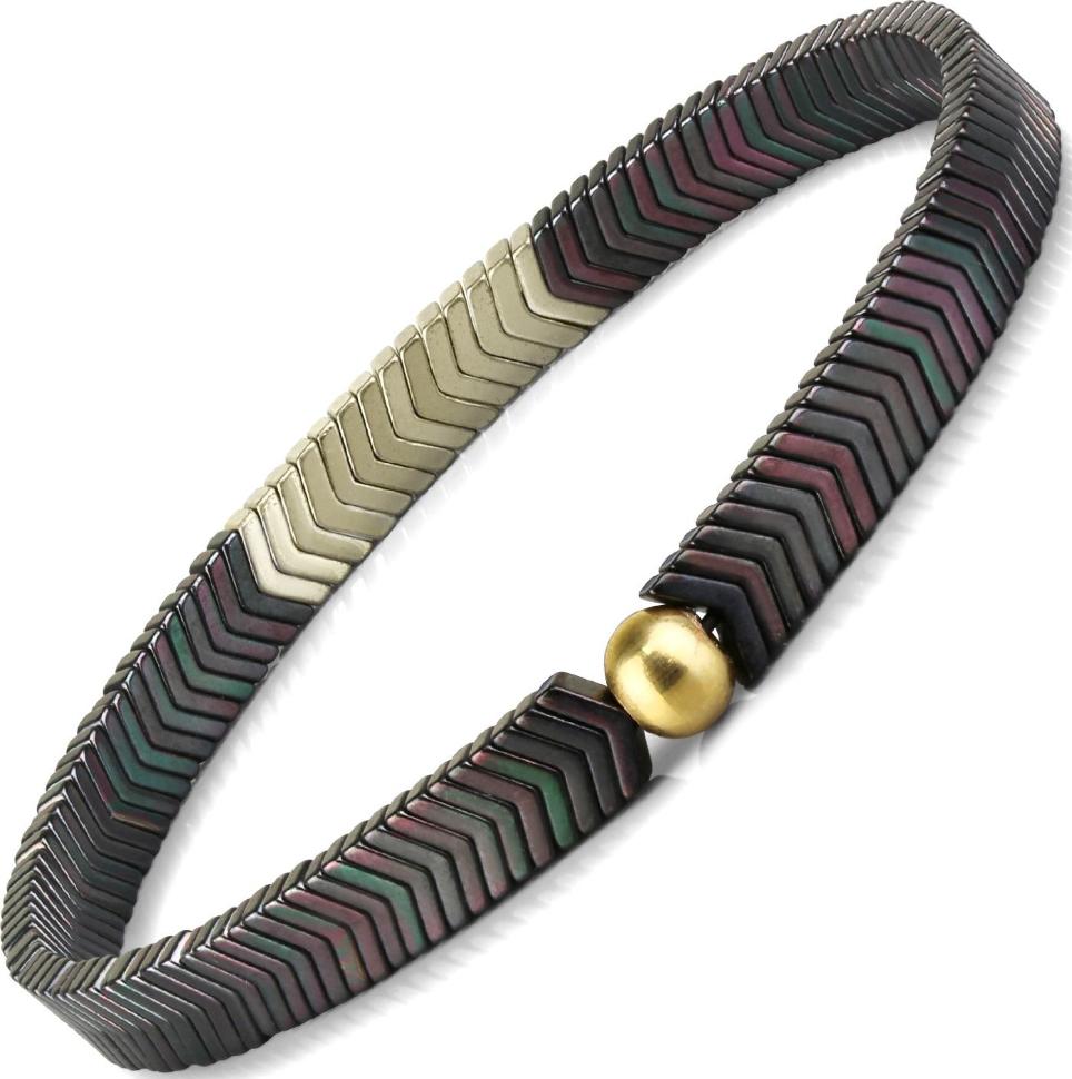 

Браслет ручной работы на резинке Everiot LNS-2022 из бусин гематита (Размер: 18)