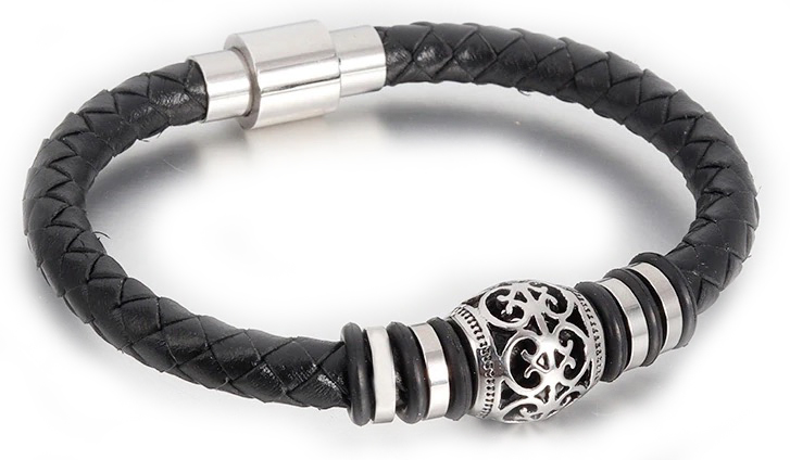 

Браслет Мужской Кожаный Kaylo Moonlight черный 21 см (vs-522-21)