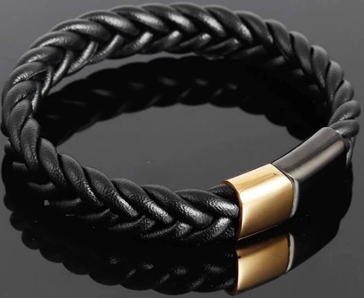 

Браслет Мужской Kaylo Strong Wicker Gold Black из натуральной кожи 21 см (vs-499-21)