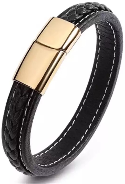 

Браслет Мужской Casual Leather Gold из натуральной кожи, 20,5 см
