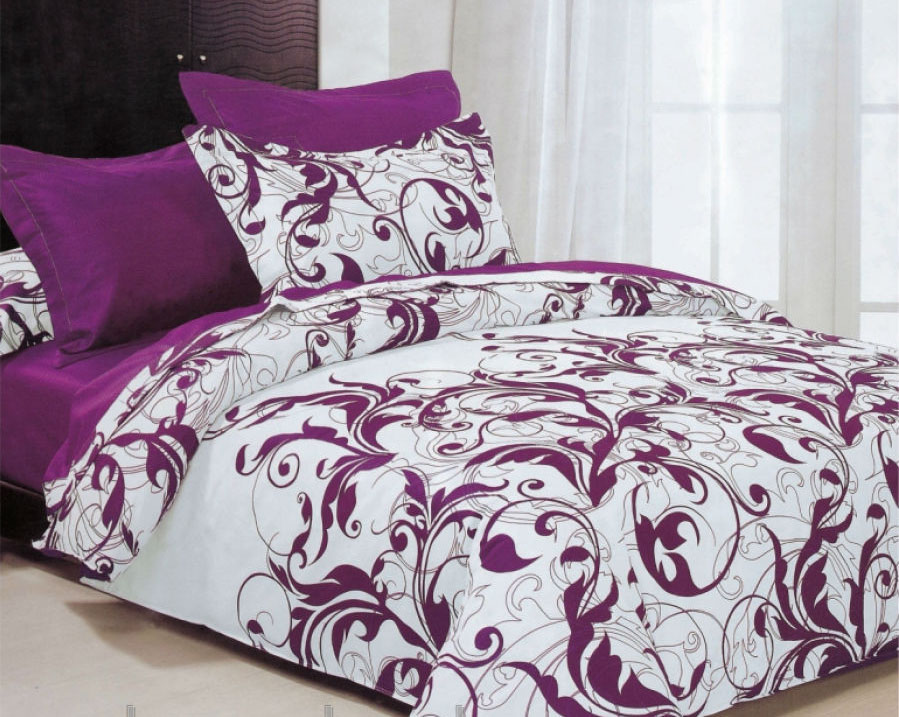 

Набор постельного белья Романтика НШ 180х215 см Бело-фиолетовый