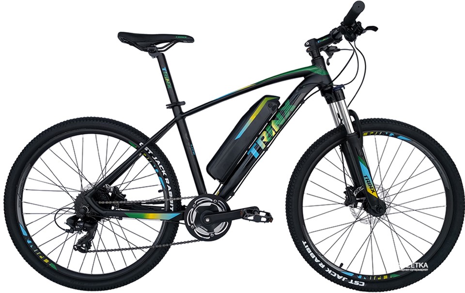 Акція на Электровелосипед TRINX E-Bike X1E 17 Matt-Black-Green-Blue (X1EMBGB) від Rozetka UA