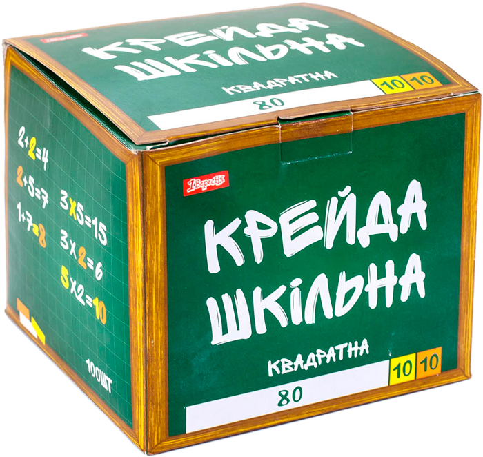 Мел школьный 1 Вересня белый и цветной квадратный 12х12 мм 100 шт ...