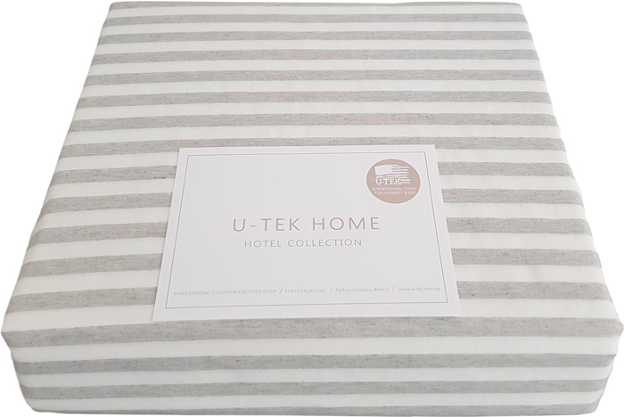 

Простынь на резинке U-TEK Cotton Stripe Grey 30 160х190