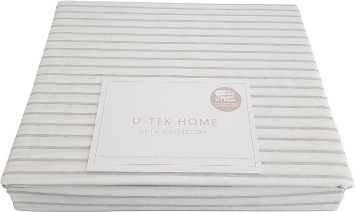 

Простынь на резинке U-TEK Cotton Stripe Grey 20 200х220