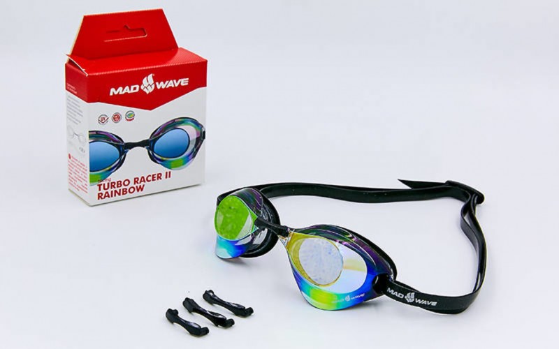 

Очки для плавания стартовые MadWave TURBO RACER II RAINBOW M045806 Black (PS02460)
