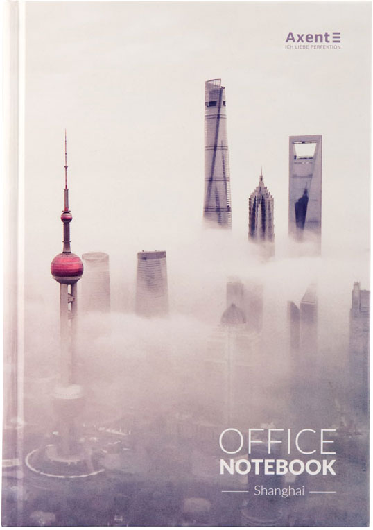 

Книга канцелярская записная Axent Shanghai А4 в твердой обложке 192 листа клетка (8423-24-A)